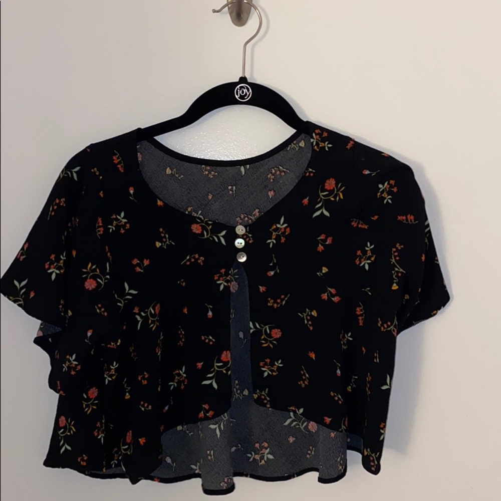 Urban Outfitters- Kimchi Blue Floral Open Back Top - Picture 3 of 5